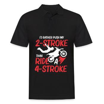 2 stroke MX Motocross Dirtbike Supercross - Men's Polo Shirt - black - Front - Kai (181cm)