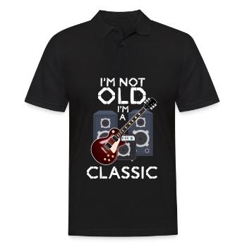 Old school classical guitar musician guitarist - Men's Polo Shirt - black - Front - Kai (181cm)