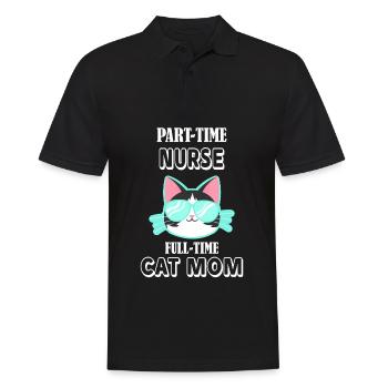Teilzeit Krankenschwester Vollzeit Katzen Mutter - Männer Poloshirt - Schwarz - Vorne - Kai (181cm)
