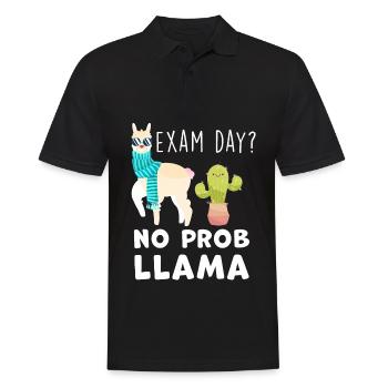 Schulprüfung Lehrer Witz Direktor Lustiges Lama - Männer Poloshirt - Schwarz - Vorne - Kai (181cm)