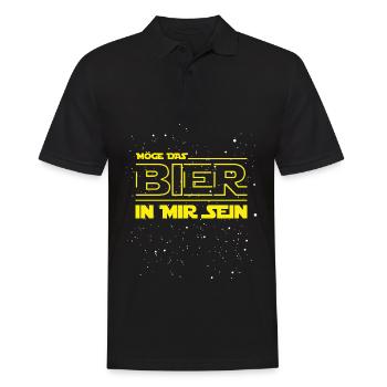 Möge das Bier in mir sein Statement - Männer Poloshirt - Schwarz - Vorne - Kai (181cm)