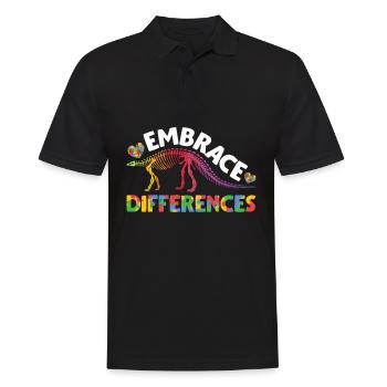 Autiste Dinosaure Neurodiversité Autiste - Polo Homme - noir - Devant - Kai (181cm)
