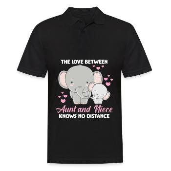 Tante nièce famille éléphant coeur zoo animal - Polo Homme - noir - Devant - Kai (181cm)