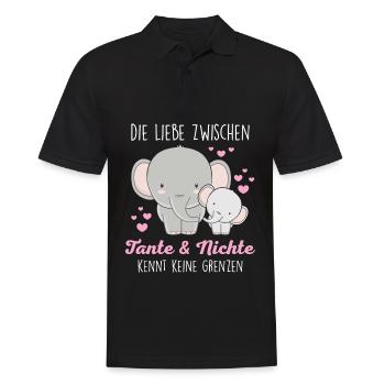 Tante und Nichte Bindung Liebe süße Elefanten - Männer Poloshirt - Schwarz - Vorne - Kai (181cm)