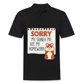 Guinea pigs homework Lazy students - Men's Polo Shirt - black - Front - Kai (181cm)