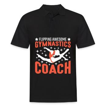 Verrückt Turnen Turnlehrer Kunstturnen Trainer - Männer Poloshirt - Schwarz - Vorne - Kai (181cm)