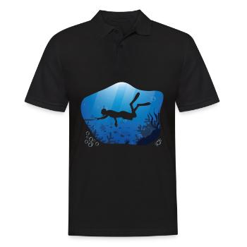 Apnea Graphic Apnea Diver Apnea Diving Ocean - Men's Polo Shirt - black - Front - Kai (181cm)