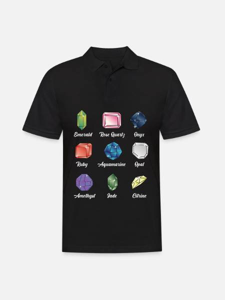 Gemstone jewelry geologist crystal collector - Men's Polo Shirt - black