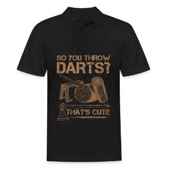 Menuisier Humour Bûcheron Hache Lancer - Polo Homme - noir - Devant - Kai (181cm)