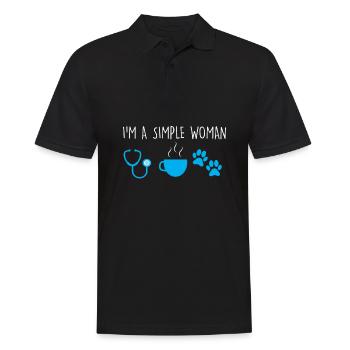Simple nurse coffee dog paw - Men's Polo Shirt - black - Front - Kai (181cm)
