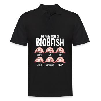 Psychrolutes Hässliches Fischgesicht Blobfish Fisc - Männer Poloshirt - Schwarz - Vorne - Kai (181cm)