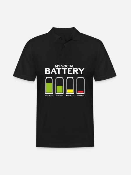 Awkward Introverted Social Battery Rams - Herre poloshirt - sort