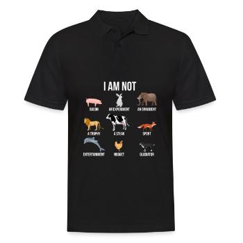 Vegan animal rescue veggie animal rights animal love - Men's Polo Shirt - black - Front - Kai (181cm)