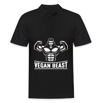 Vegan Beast Gorilla Veganism Sport Gym - Polo Homme - noir - Devant - Kai (181cm)