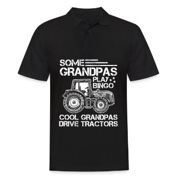 Tractor grandfather farmer ranch grandparents - Men's Polo Shirt - black - Front - Kai (181cm)
