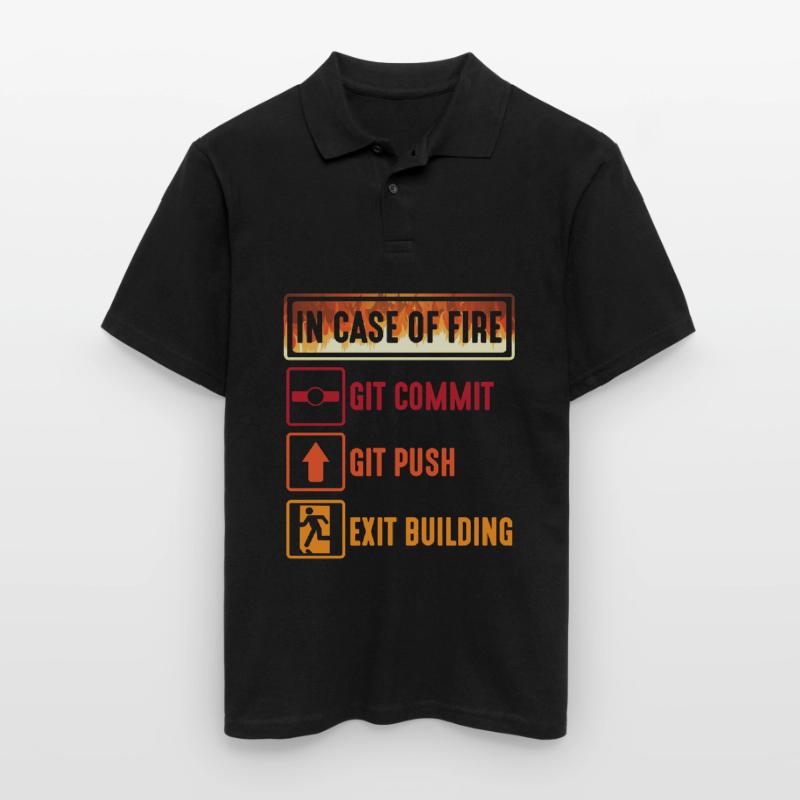 Git commit git push Programmierer IT Informatiker Männer Poloshirt