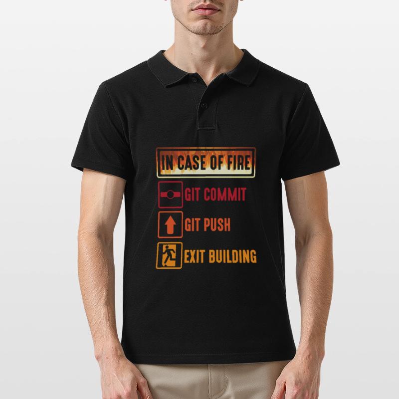 Git commit git push Programmierer IT Informatiker Männer Poloshirt