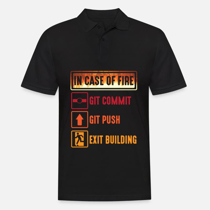 Git commit git push programmer IT spécialiste en informatique - Polo Homme - noir