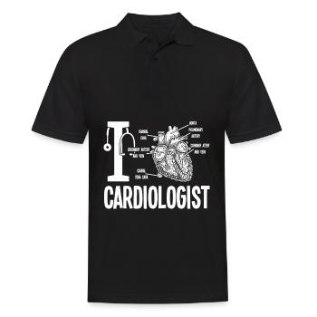 Cher cardiologue, cardiologie de l'anatomie cardiaque - Polo Homme - noir - Devant - Kai (181cm)