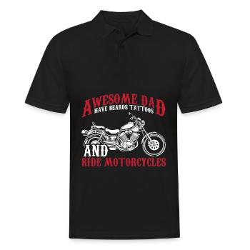 Bearded dad with a beard tattoos motorcyclist - Men's Polo Shirt - black - Front - Kai (181cm)
