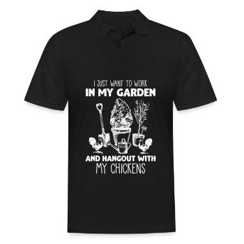 Funny garden hangout with chicken breeders - Men's Polo Shirt - black - Front - Kai (181cm)