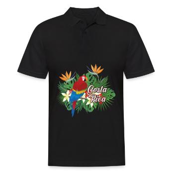 Costa rica pays nature oiseau tropical perroquet - Polo Homme - noir - Devant - Kai (181cm)