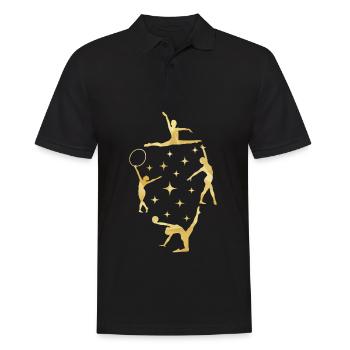 Dancing gymnast girl doing gymnastics acrobatics - Men's Polo Shirt - black - Front - Kai (181cm)