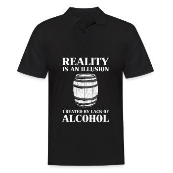 Realität ist eine Illusion durch Alkoholmangel - Männer Poloshirt - Schwarz - Vorne - Kai (181cm)