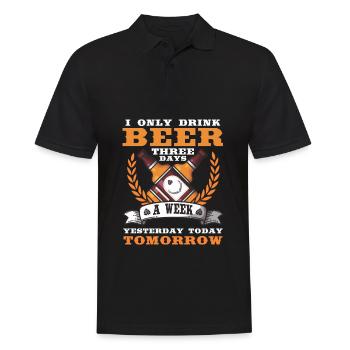 Lustiger Biertrinker süchtig Party Garten Alkohol - Männer Poloshirt - Schwarz - Vorne - Kai (181cm)