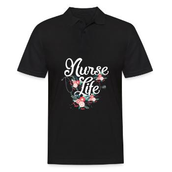 Nurse life hospital flower - Men's Polo Shirt - black - Front - Kai (181cm)