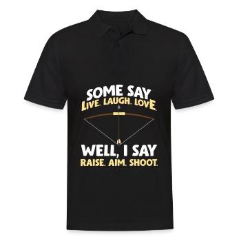 Funny archer target archery - Men's Polo Shirt - black - Front - Kai (181cm)