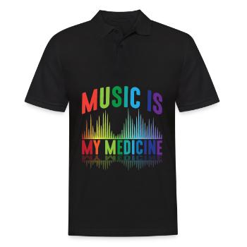 Music is my medicine DJ music producer musician - Men's Polo Shirt - black - Front - Kai (181cm)