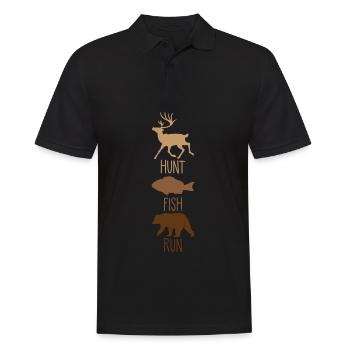 Chasse Ours de pêche en plein air Wildnis Camping - Polo Homme - noir - Devant - Kai (181cm)
