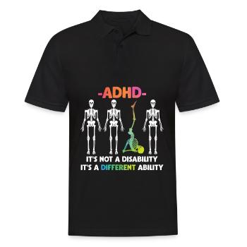 TDAH Pas de handicap Aptitudes particulières - Polo Homme - noir - Devant - Kai (181cm)