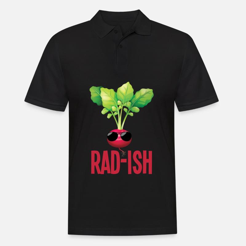 Lustiges Radieschen mit Sonnenbrille Gartenarbeit - Männer Poloshirt - Schwarz