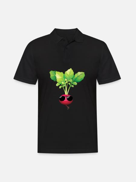 Radieschen Sonnenbrille Gartenarbeit Gärtner - Männer Poloshirt - Schwarz
