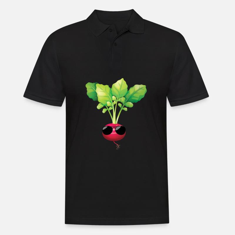 Radieschen Sonnenbrille Gartenarbeit Gärtner - Männer Poloshirt - Schwarz