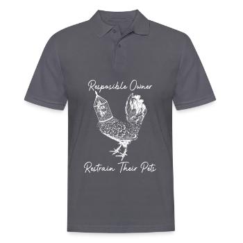 BDSM Ehemann Hahn Käfig Männliche Keuschheit - Männer Poloshirt - Anthrazit - Vorne - Nico (186cm)