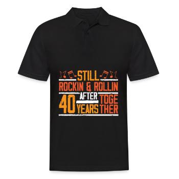 40e anniversaire de mariage épouse mari - Polo Homme - noir - Devant - Kai (181cm)