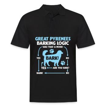 Logic of the Barking Pyrenean Mountain Dog - Men's Polo Shirt - black - Front - Kai (181cm)