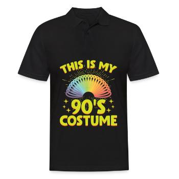 Dies ist mein 90er Jahre Kostüm Outfit Neunziger - Männer Poloshirt - Schwarz - Vorne - Kai (181cm)