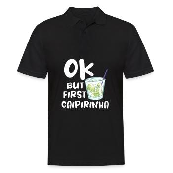 Caipirinha Cocktail Barkeeper Trink Humor - Männer Poloshirt - Schwarz - Vorne - Kai (181cm)