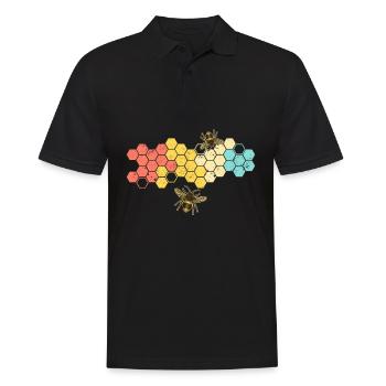 Rétro nid d'abeille apiculteur abeille nature amour - Polo Homme - noir - Devant - Kai (181cm)