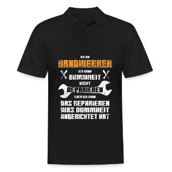 Handwerker lustiger vintage Spruch - Männer Poloshirt - Schwarz - Vorne - Kai (181cm)