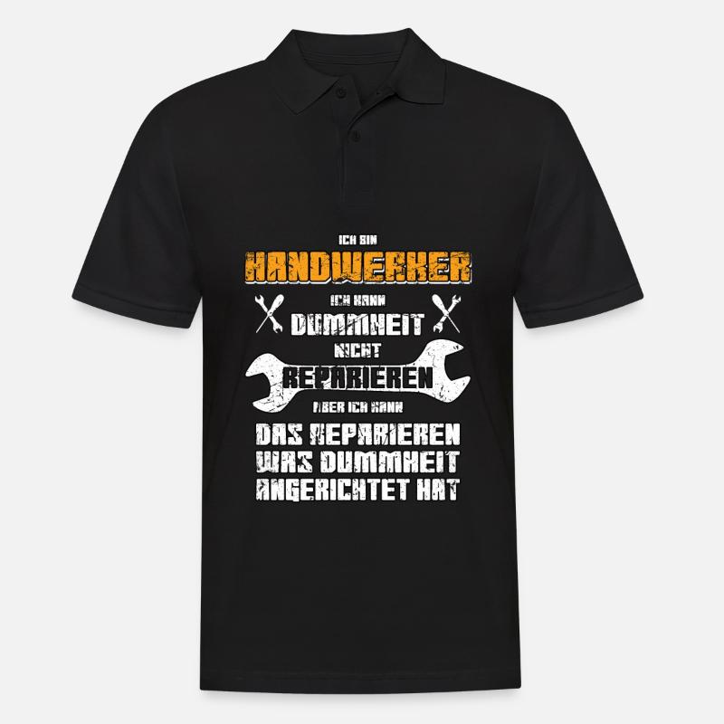 Handwerker lustiger vintage Spruch - Männer Poloshirt - Schwarz