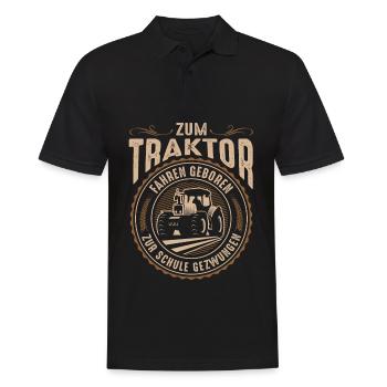 Tracteur drôle disant ferme de fermier de village - Polo Homme - noir - Devant - Kai (181cm)
