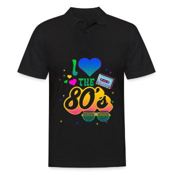 Love the eighties sunglasses cassette - Men's Polo Shirt - black - Front - Kai (181cm)