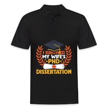 J'ai survécu au doctorat de ma femme - Polo Homme - noir - Devant - Kai (181cm)