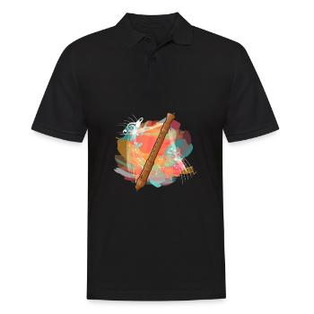 Musicien d'instruments de musique flûte à bec coloré - Polo Homme - noir - Devant - Kai (181cm)