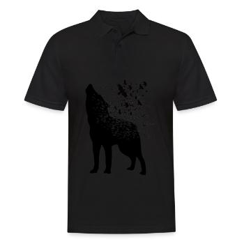 Wikinger - Fenris Wolf - Männer Poloshirt - Schwarz - Vorne - Kai (181cm)